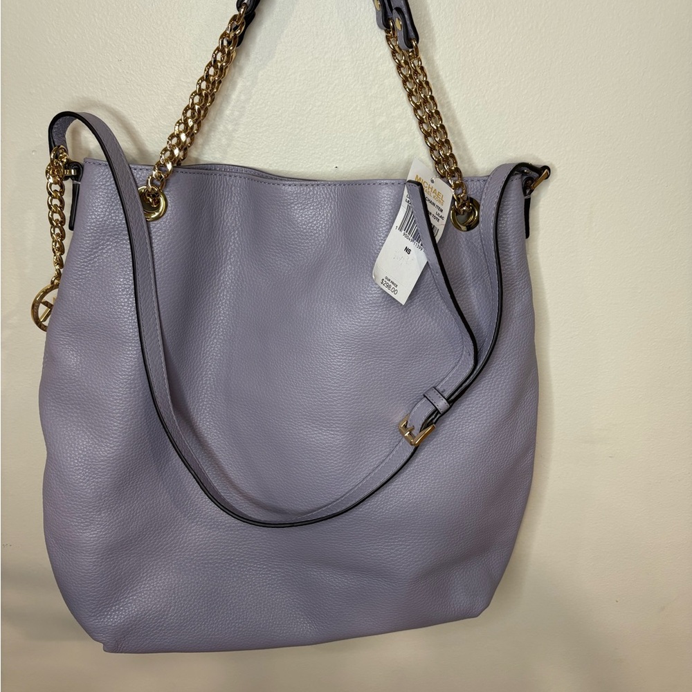 Elegant Lavender Leather Tote Bag